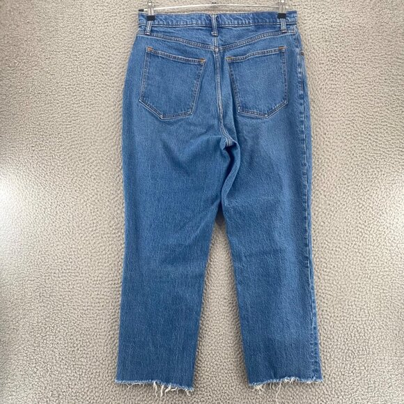 Abercrombie & Fitch Jeans Womens 32 14 Blue 90s Straight Curve Love Frayed Hem - Picture 3 of 12